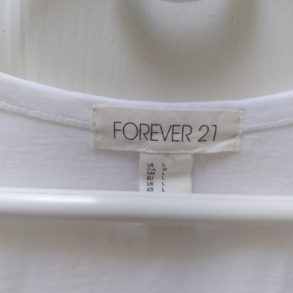 Forever 21 white t shirt, large - Picture 3 of 5